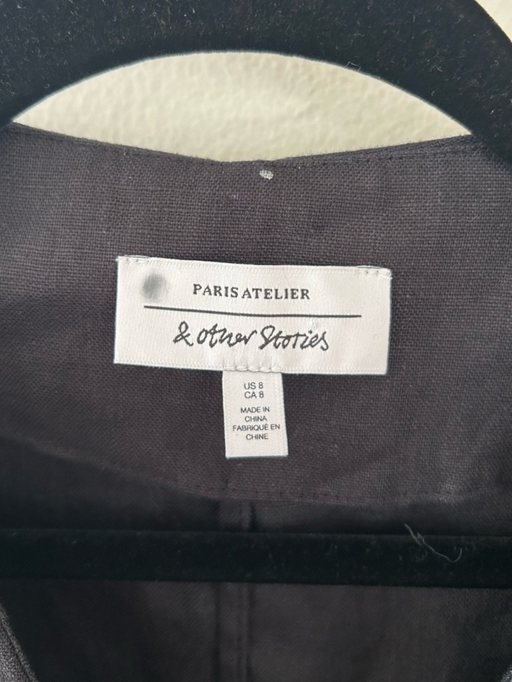 & Other Stories Tailored Black Linen Mini Dress Size 8 - Picture 3 of 7